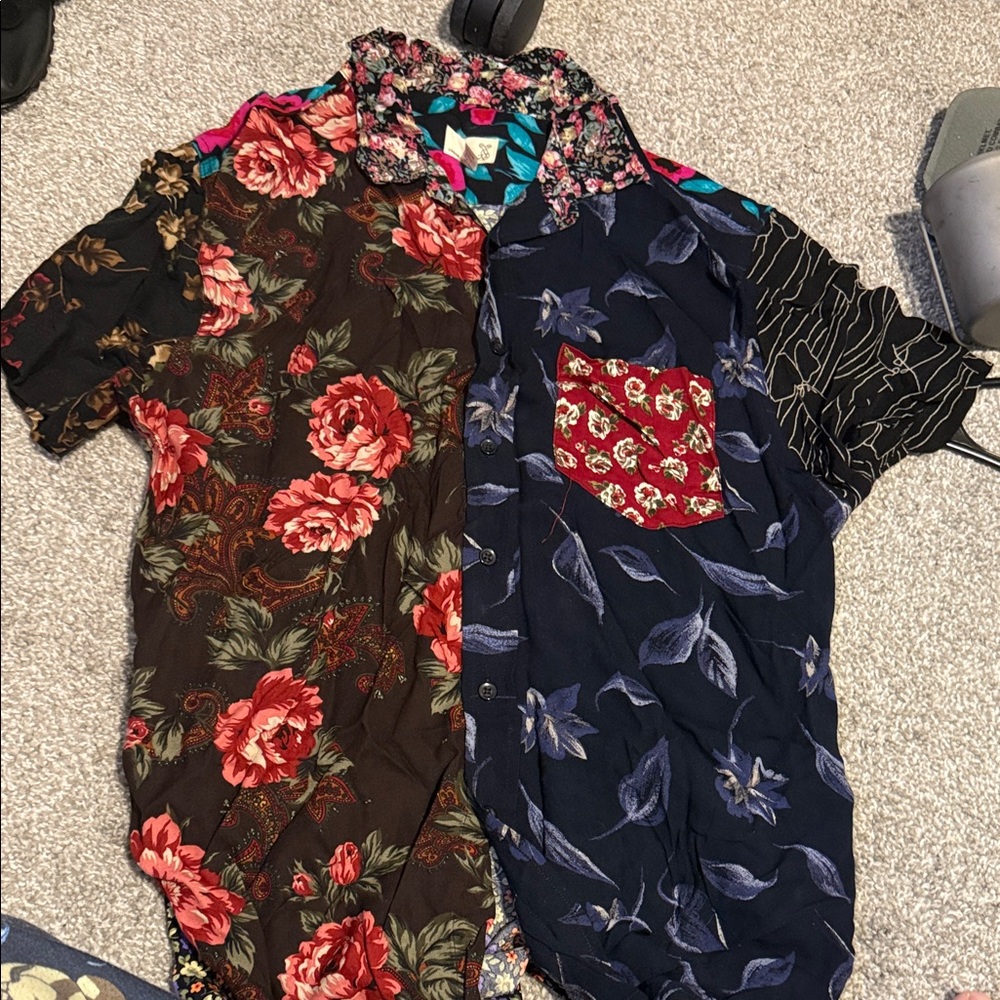 Floral Patchwork Urban renewal vintage shirt